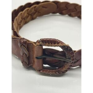 Vintage Turkish Braided Brown Leather Belt 32-34” M